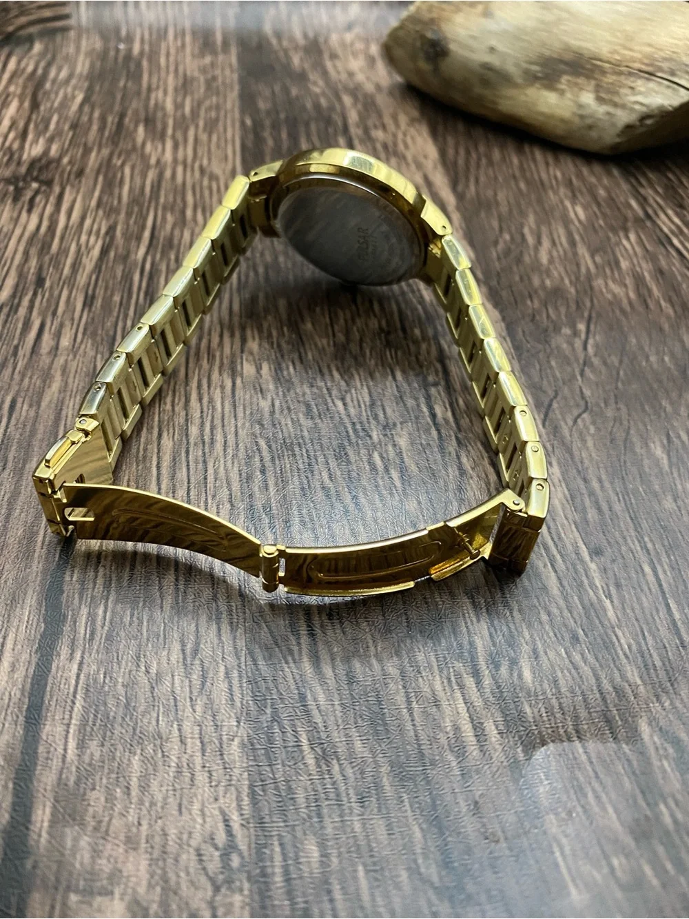 Pulsar Gold-Tone Women's Watch with Crystal Accents 6.25” working